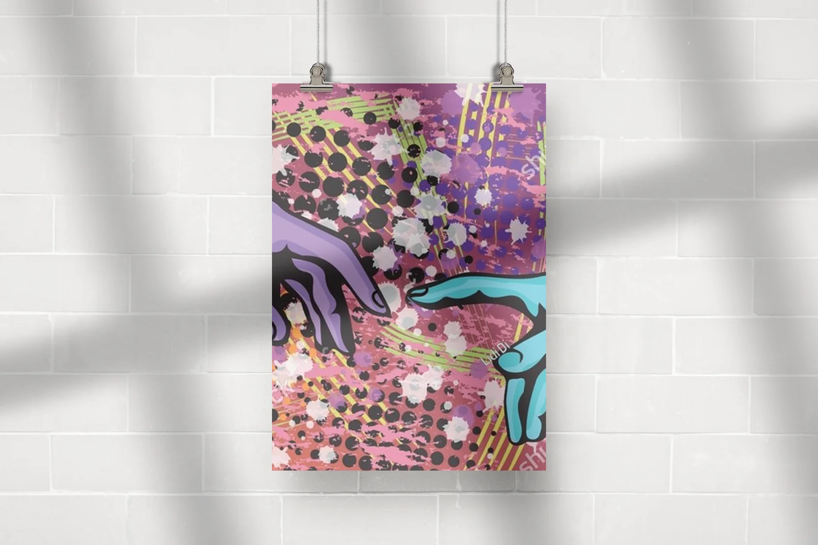 Funky Artystyczna Kompozycja Dłoni w Stylu Pop Art