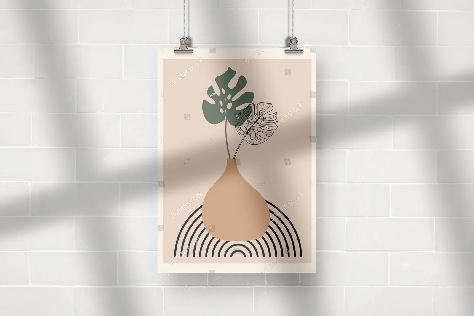 Abstrakcyjne botaniczne kompozycje w boho stylu