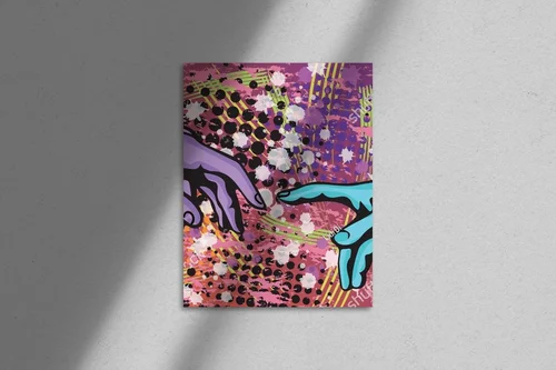 Funky Artystyczna Kompozycja Dłoni w Stylu Pop Art