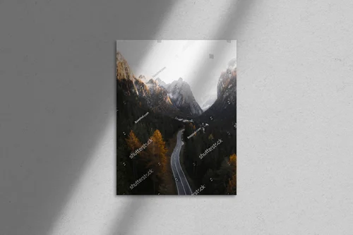 Misty mountain pass in the Dolomites