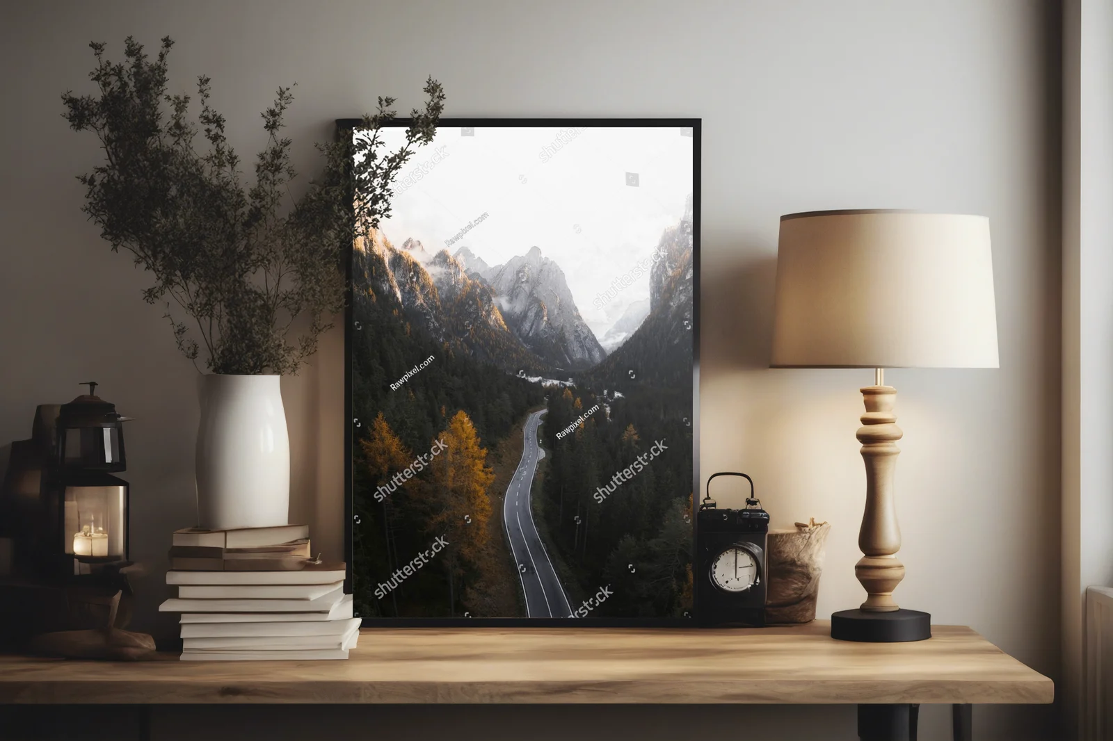 Misty mountain pass in the Dolomites