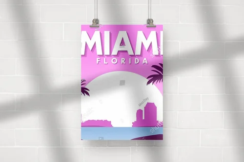 Wakacyjny krajobraz Miami w różowej tonacji