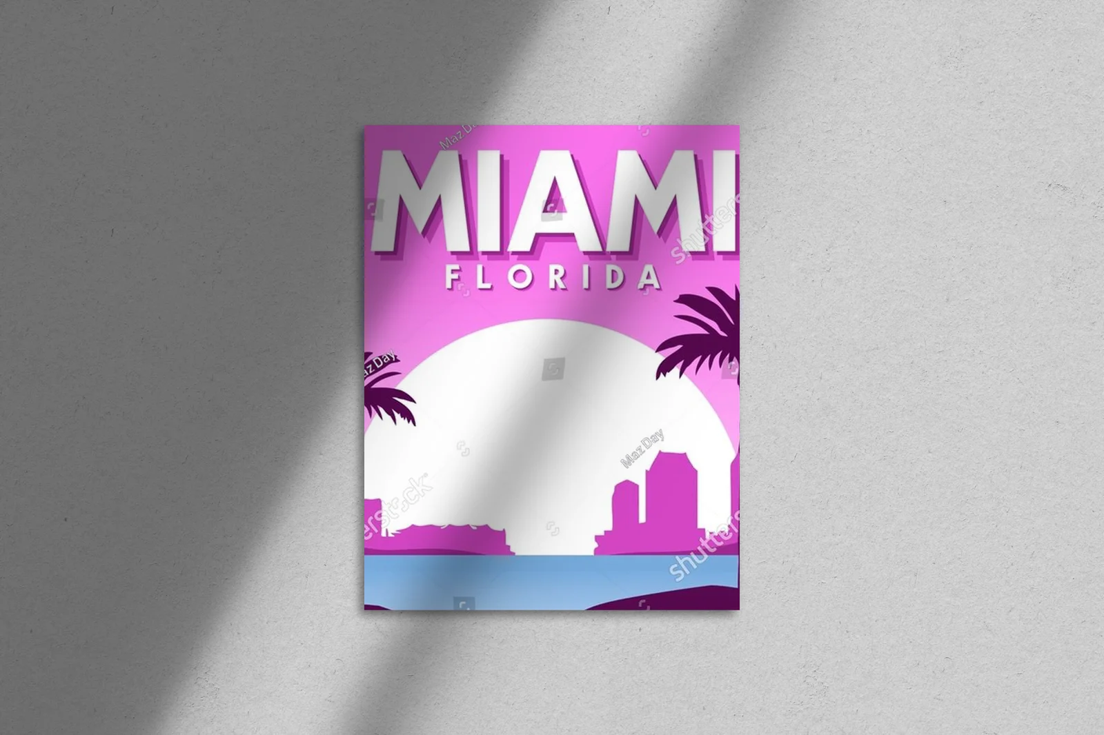 Wakacyjny krajobraz Miami w różowej tonacji