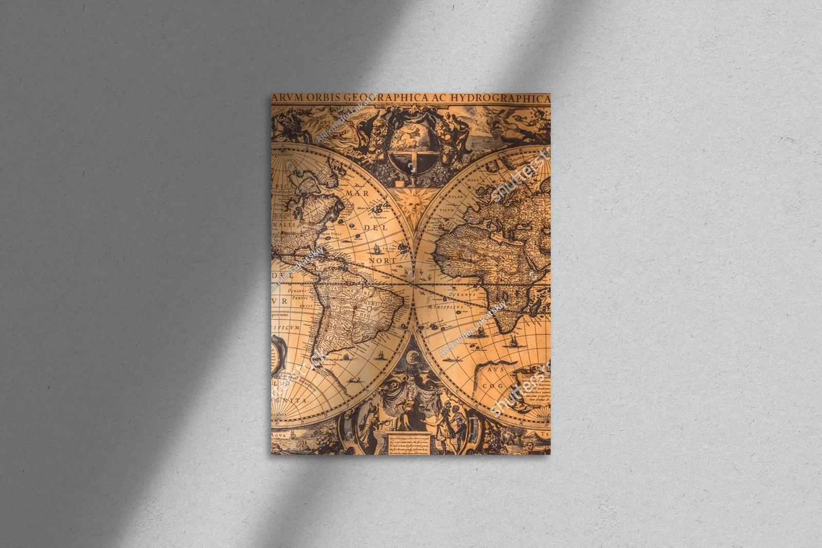 Zachwycająca retro mapa świata w stonowanych odcieniach