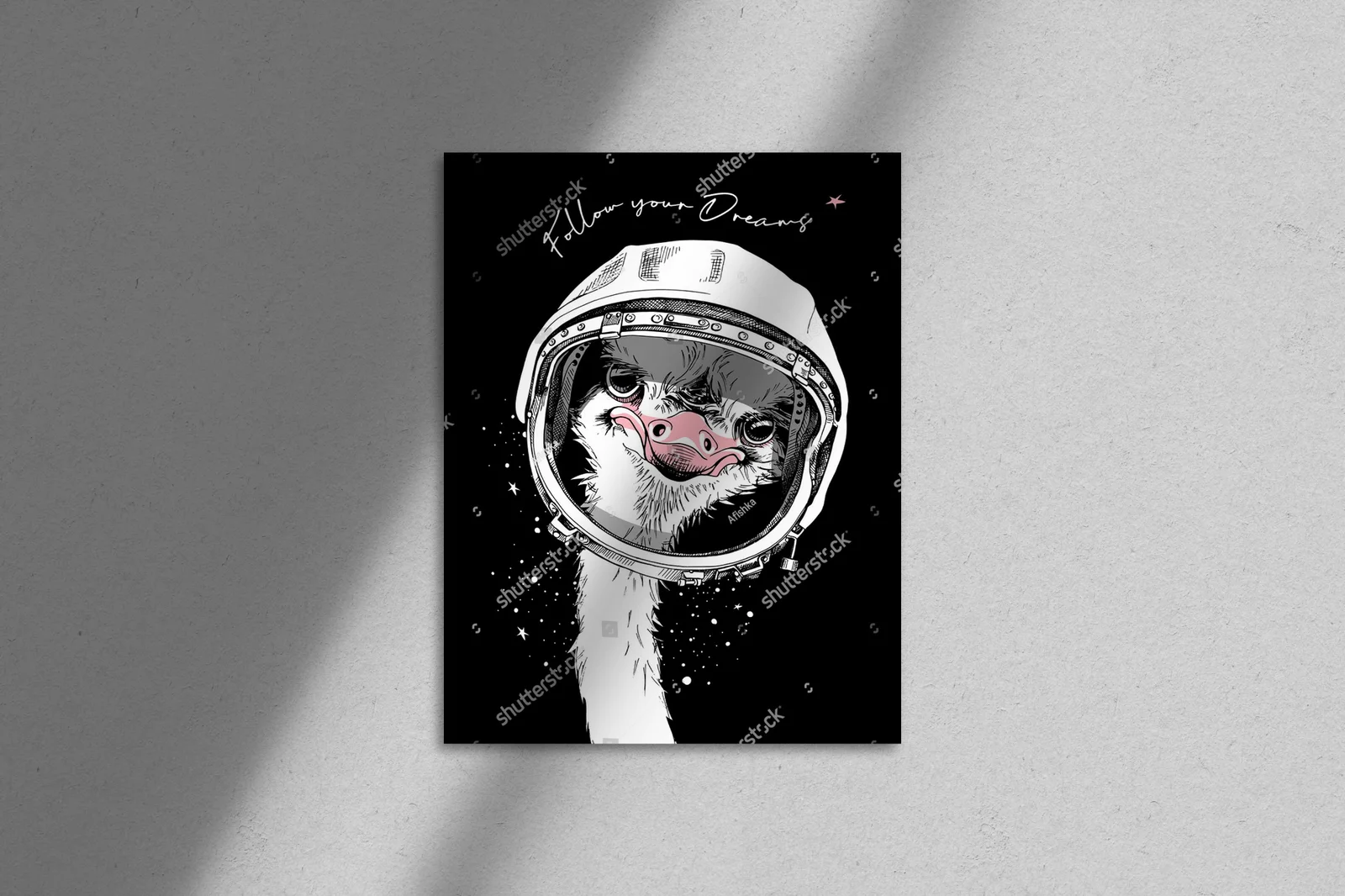 Retro astronomiczne marzenia z emu w hełmie