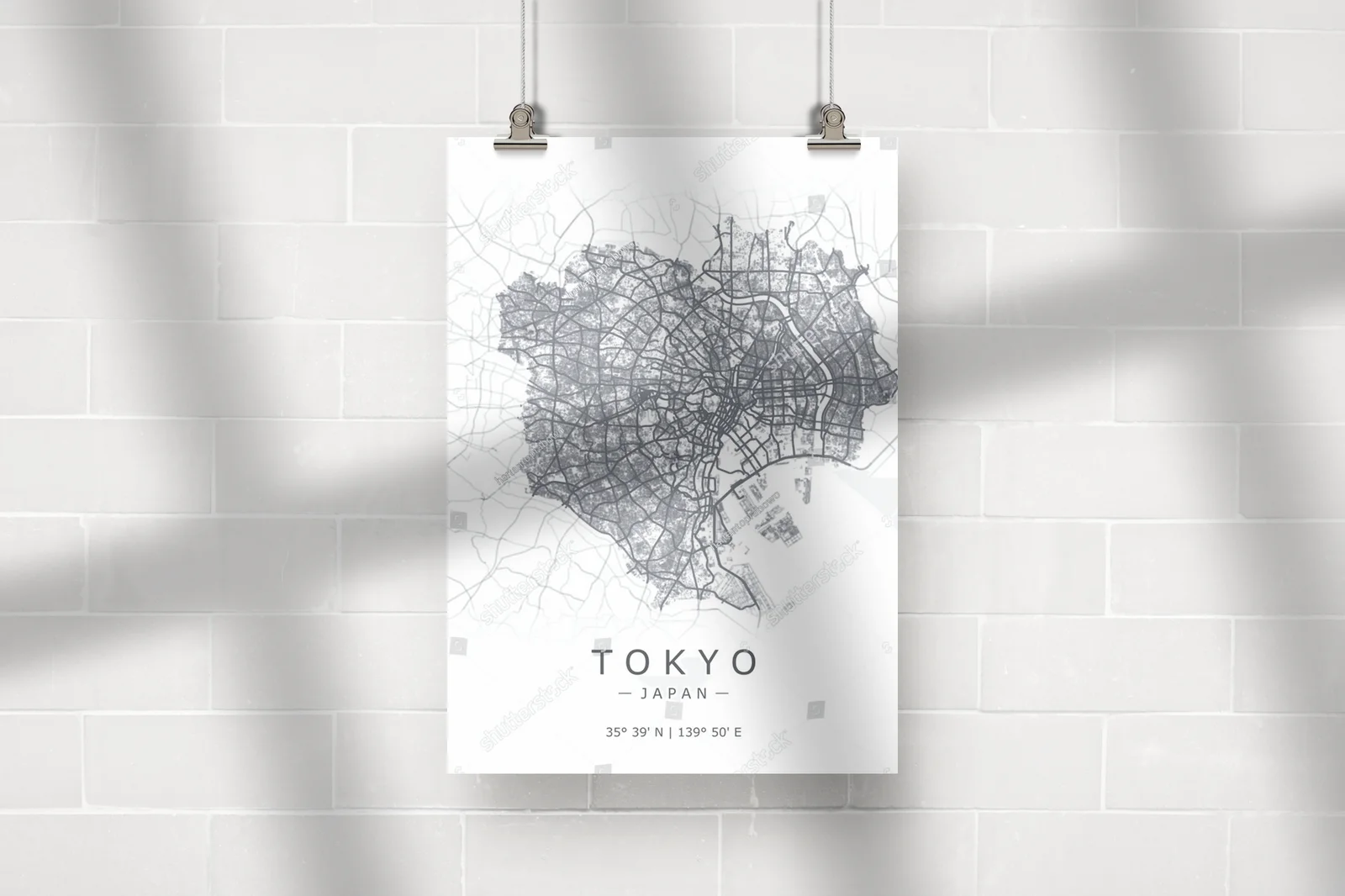 Artystyczna mapa Tokio w eleganckiej aranżacji