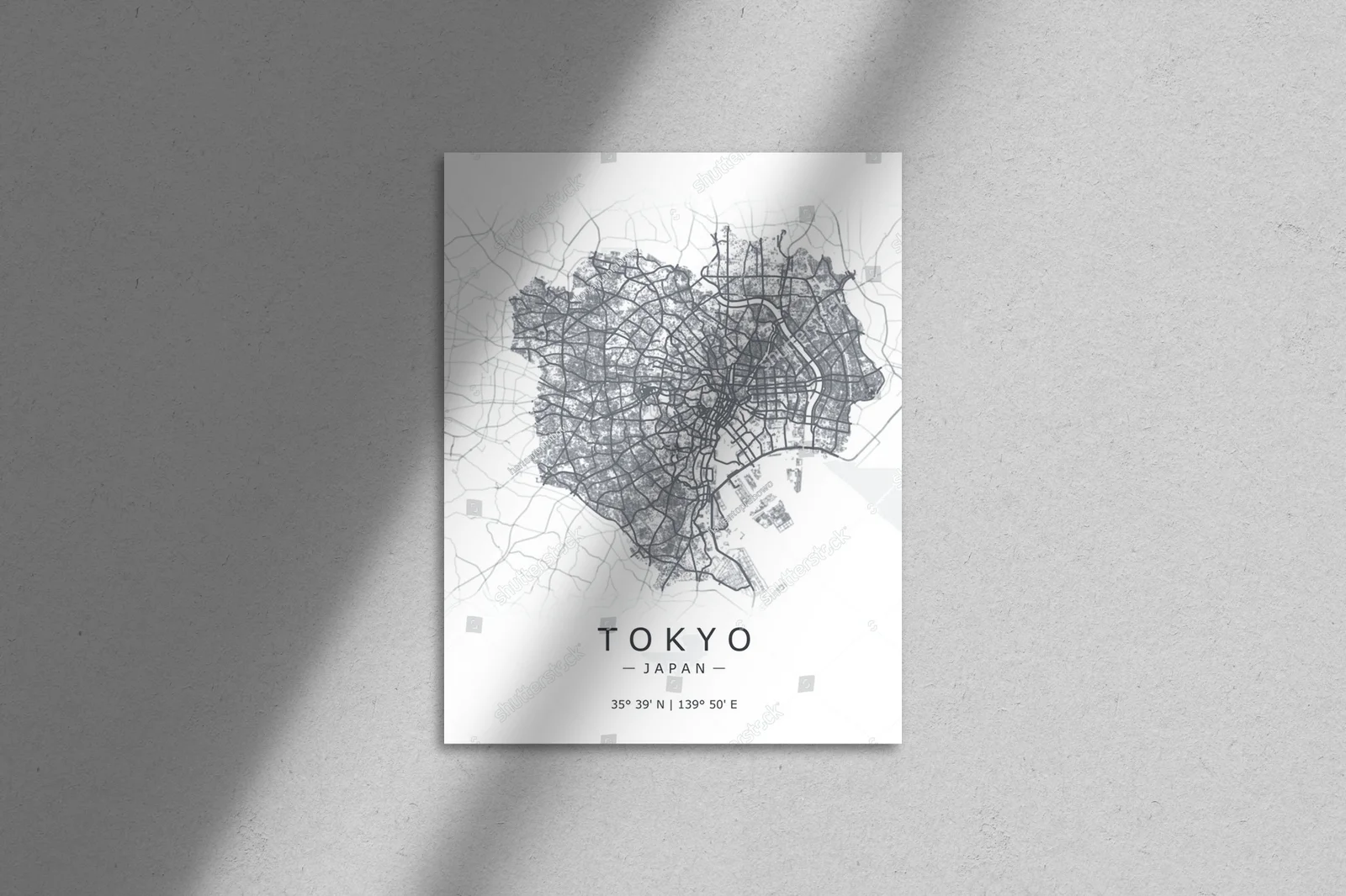 Artystyczna mapa Tokio w eleganckiej aranżacji