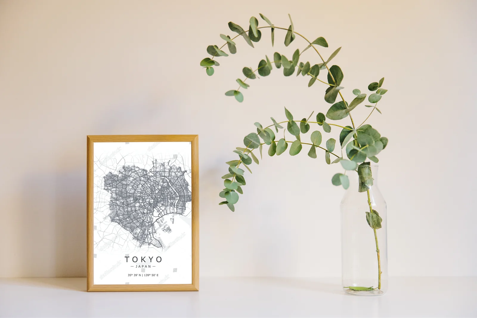 Artystyczna mapa Tokio w eleganckiej aranżacji