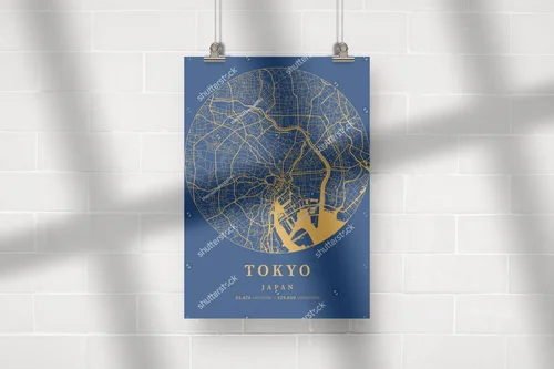 Mistyka Tokio: Niebiesko-żółta Mapa Miasta