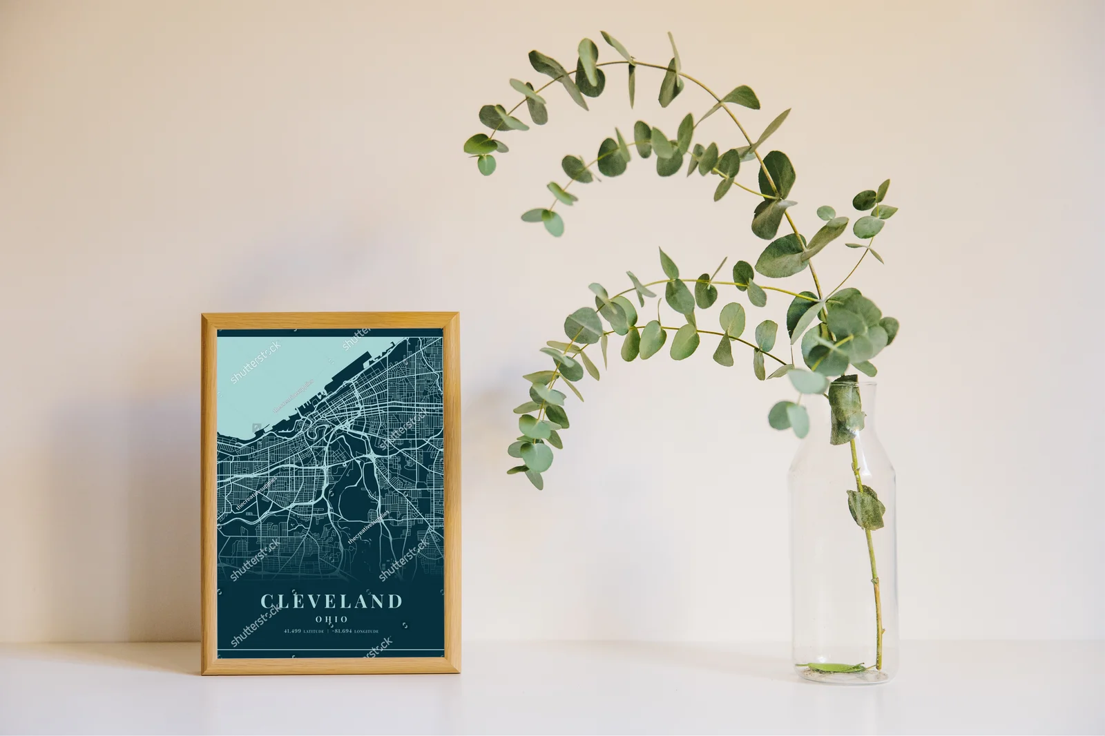 Cleveland w odcieniach cyjanu - mapa miasta