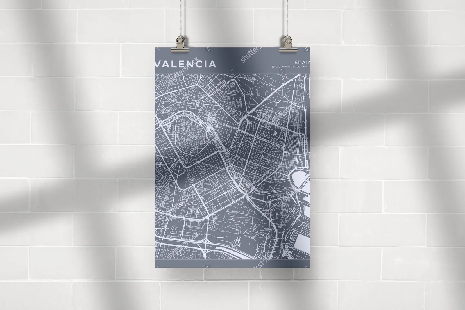 Zachwycająca mapa Walencji w odcieniach szarości