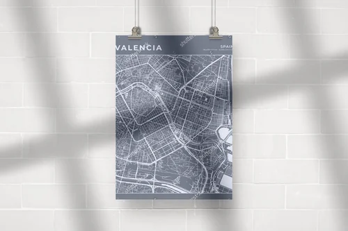 Zachwycająca mapa Walencji w odcieniach szarości