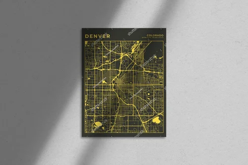 Zjawiskowa mapa Denver w eleganckich odcieniach