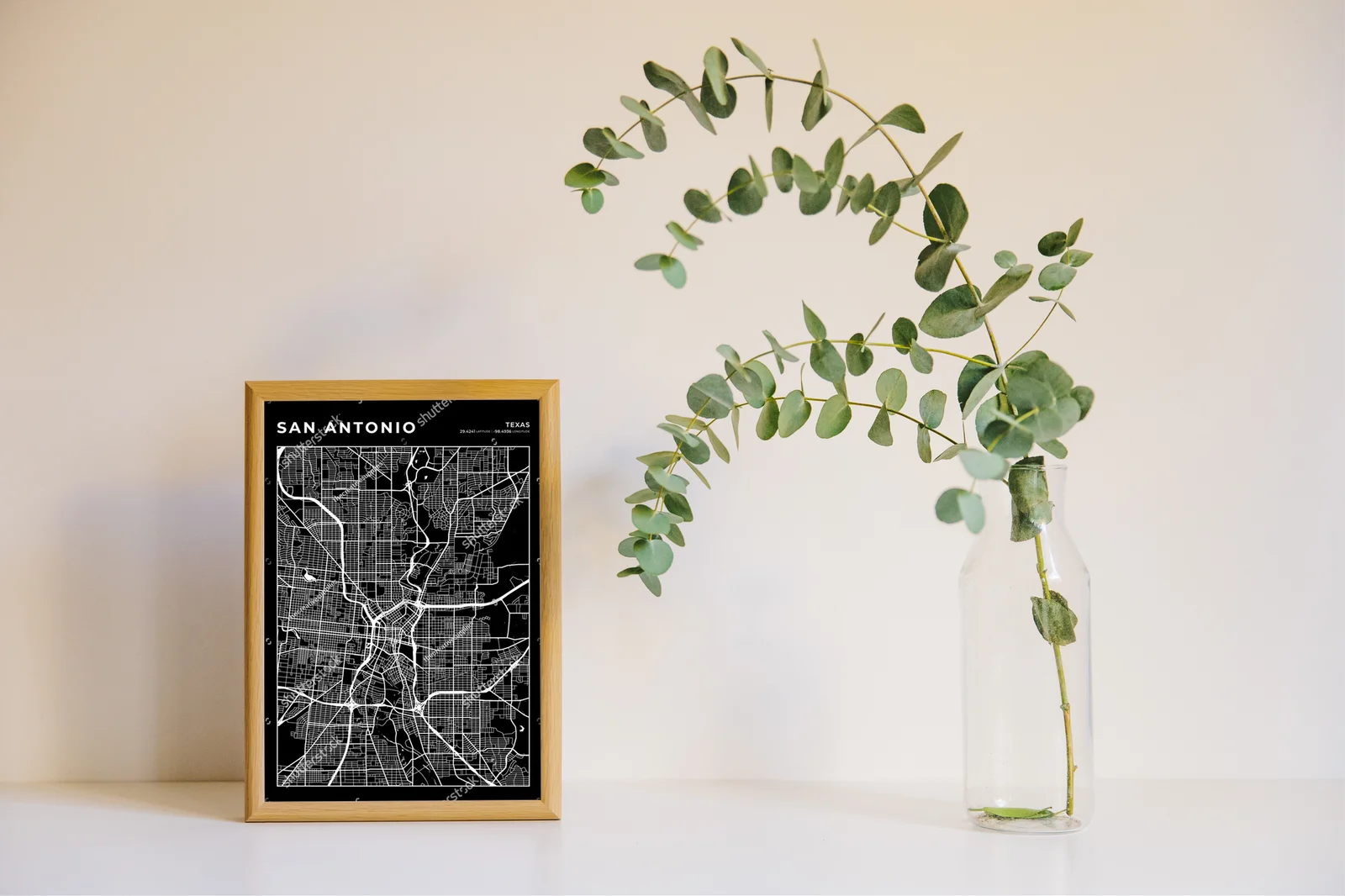 Czarująca mapa San Antonio w eleganckiej tonacji