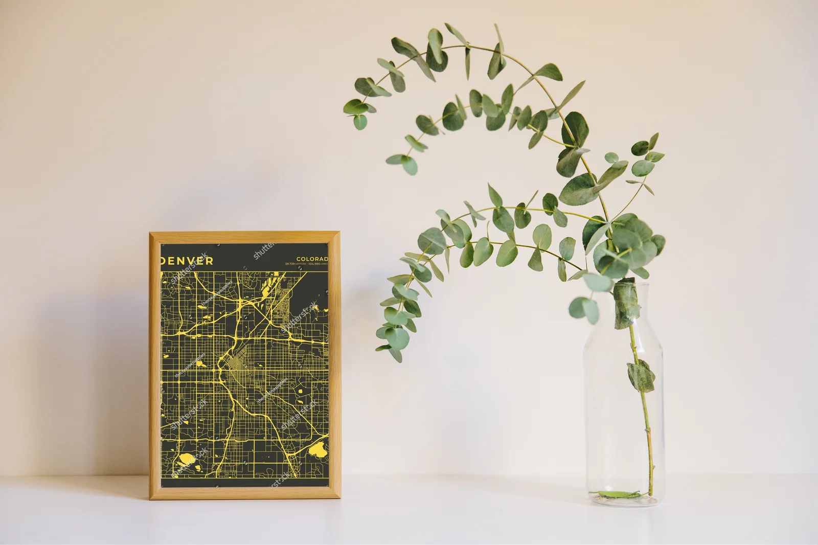 Zjawiskowa mapa Denver w eleganckich odcieniach