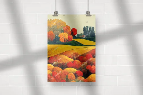 Kolorowe pejzaże jesieni w stylu pop art