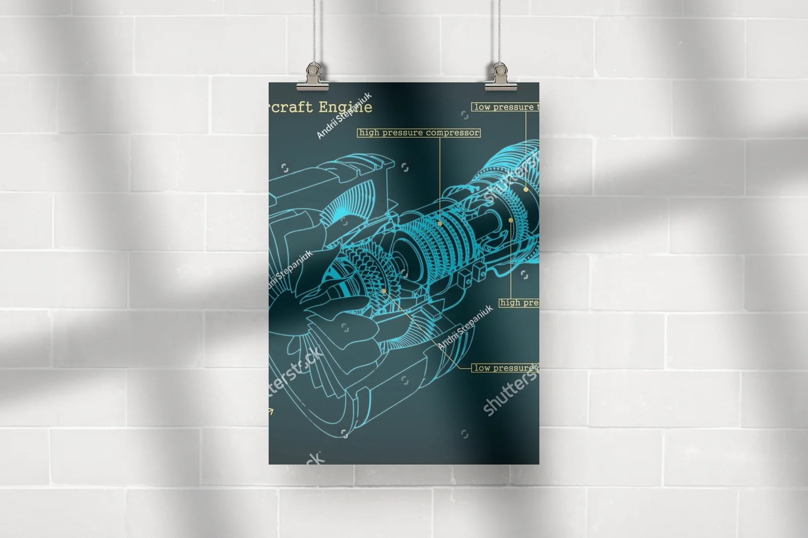 Technologiczny urok turbinowego silnika w głębokich odcieniach