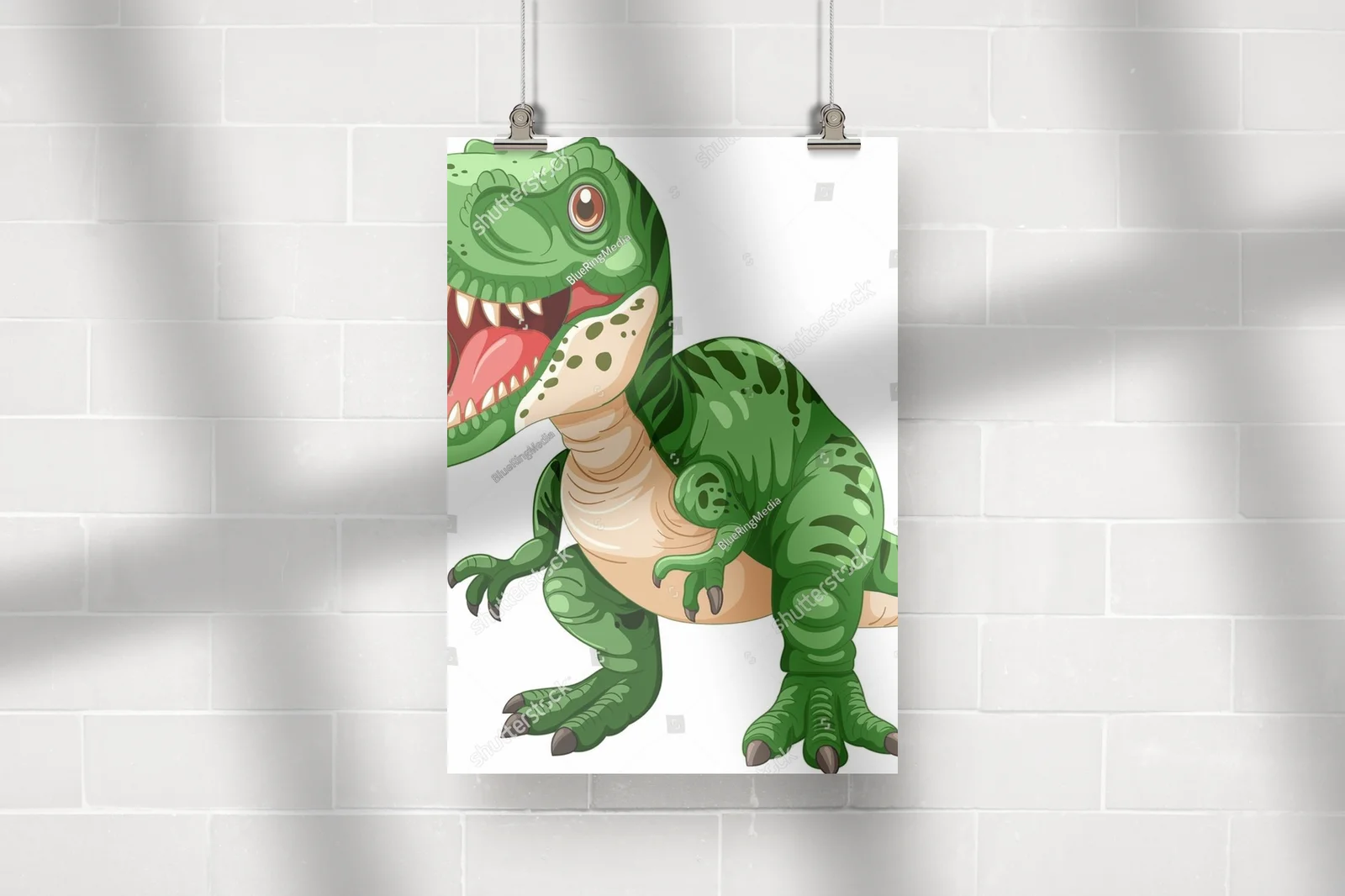Zielony dinozaur w radosnej przygodzie