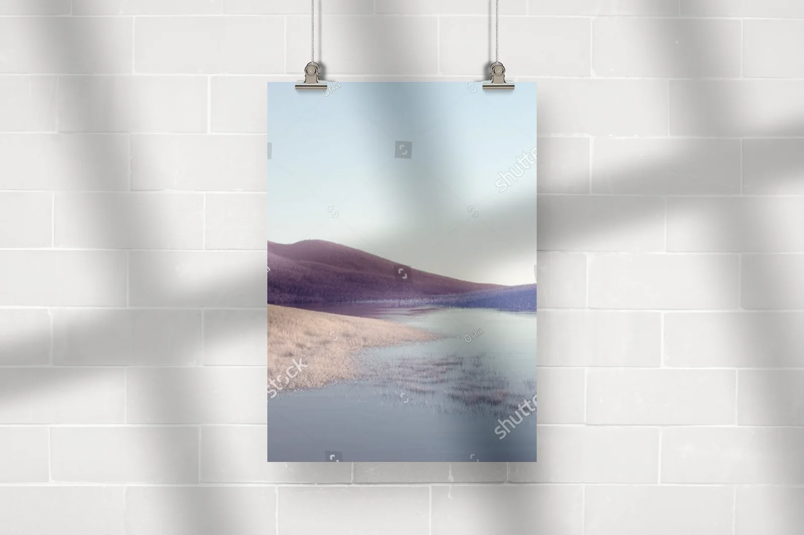 Surrealistyczna dolina z rzeką w pastelowych odcieniach