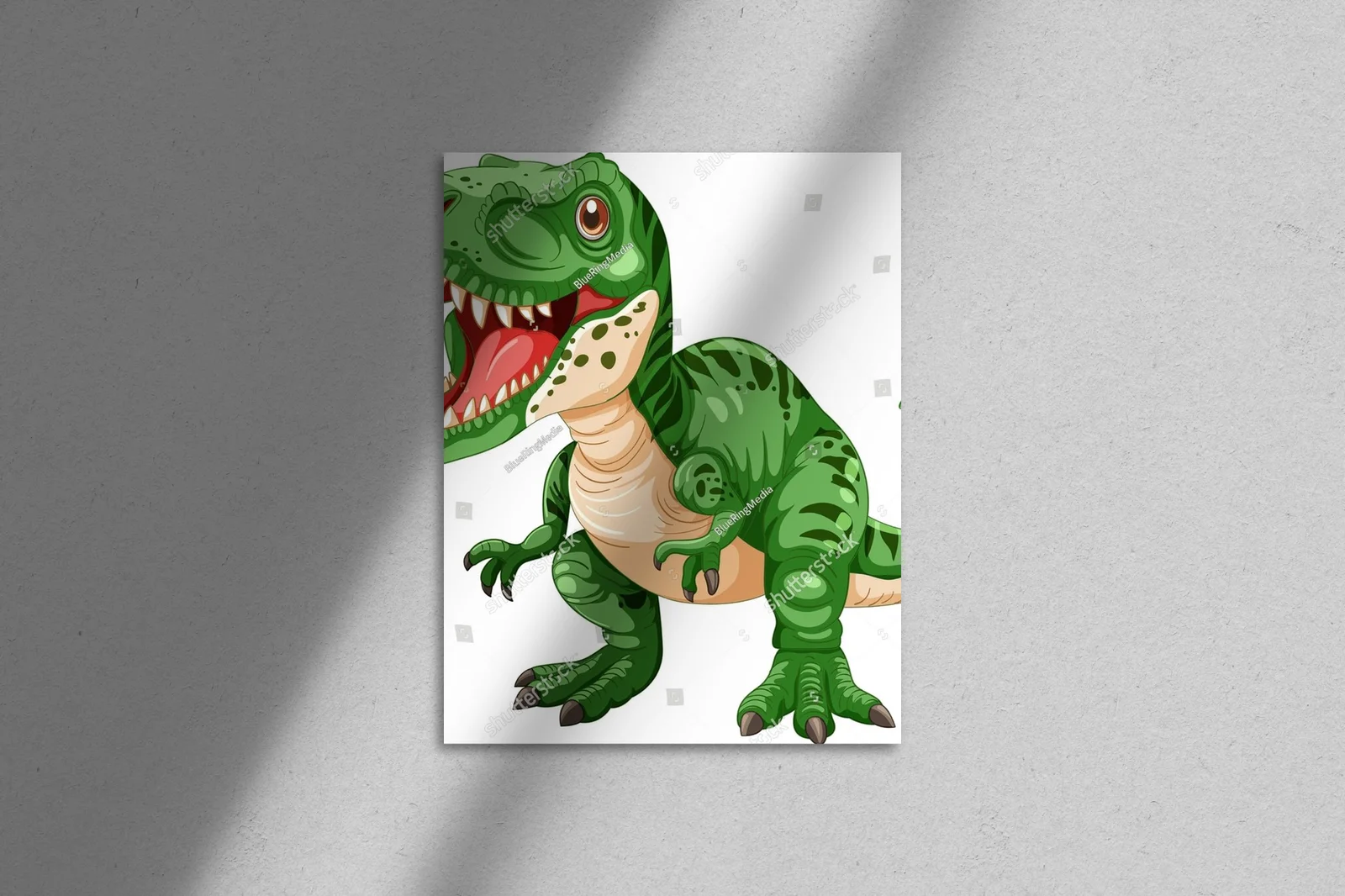 Zielony dinozaur w radosnej przygodzie