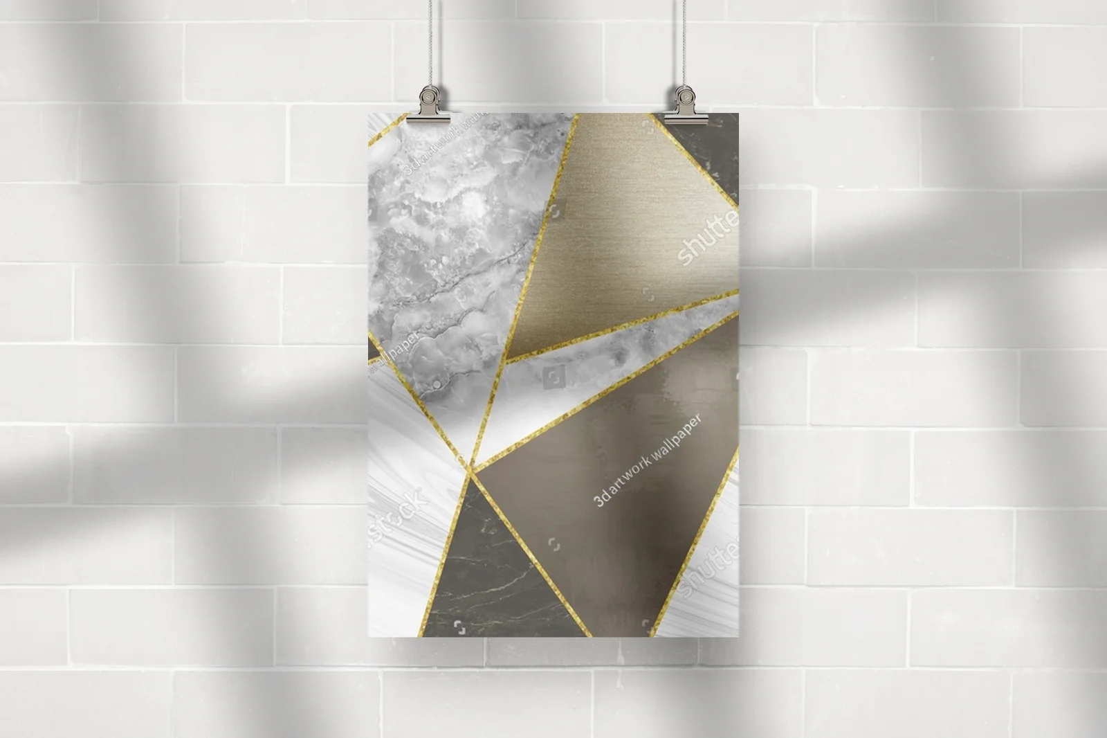 Geometryczne kształty w złotych barwach