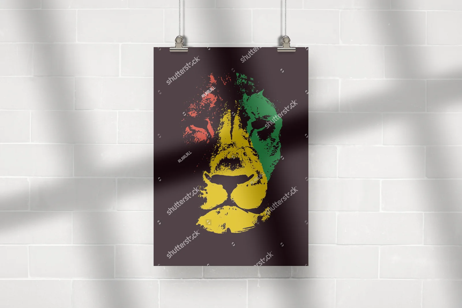Lwi majestat w rasta kolorach pełnych energii