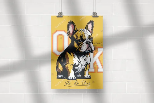 Urokliwy buldog w barwnym stylu