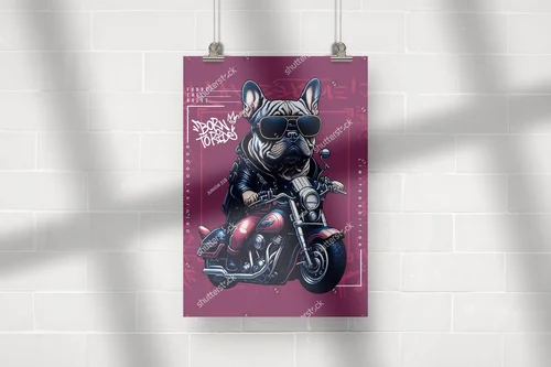 Uroczy buldog francuski na motocyklu