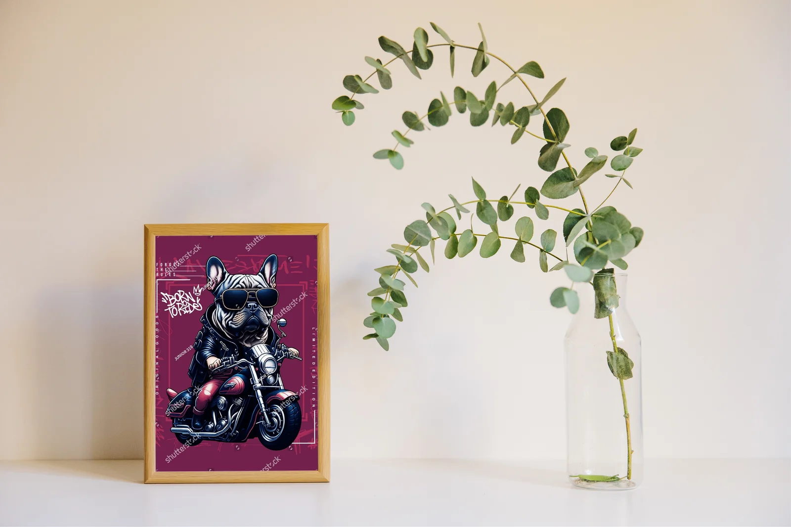 Uroczy buldog francuski na motocyklu