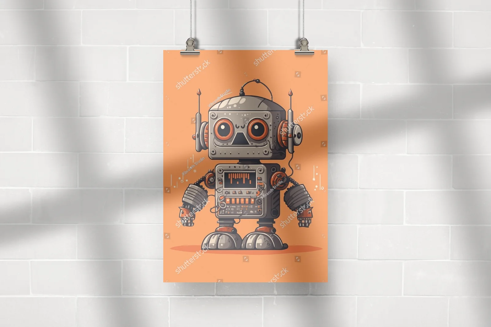 Wesoły robot w miodowych barwach na każdą przestrzeń