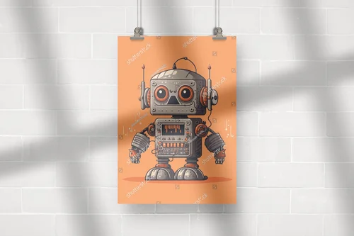 Wesoły robot w miodowych barwach na każdą przestrzeń