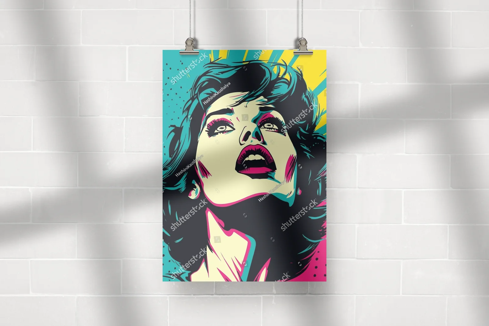 Zjawiskowa dama pop-art w retro kolorach