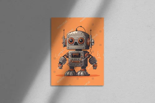 Wesoły robot w miodowych barwach na każdą przestrzeń
