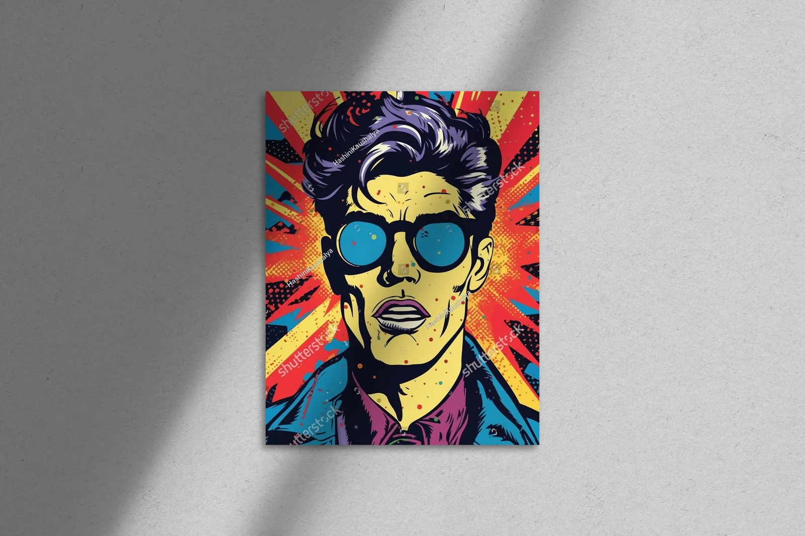 Kolorowy portret retro w stylu pop art