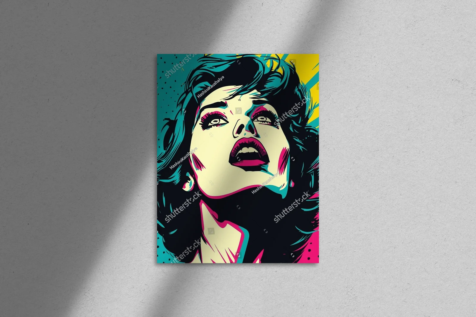 Zjawiskowa dama pop-art w retro kolorach