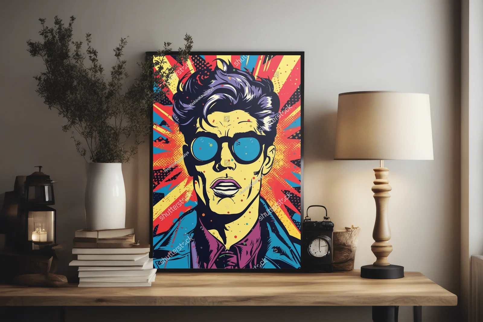 Kolorowy portret retro w stylu pop art