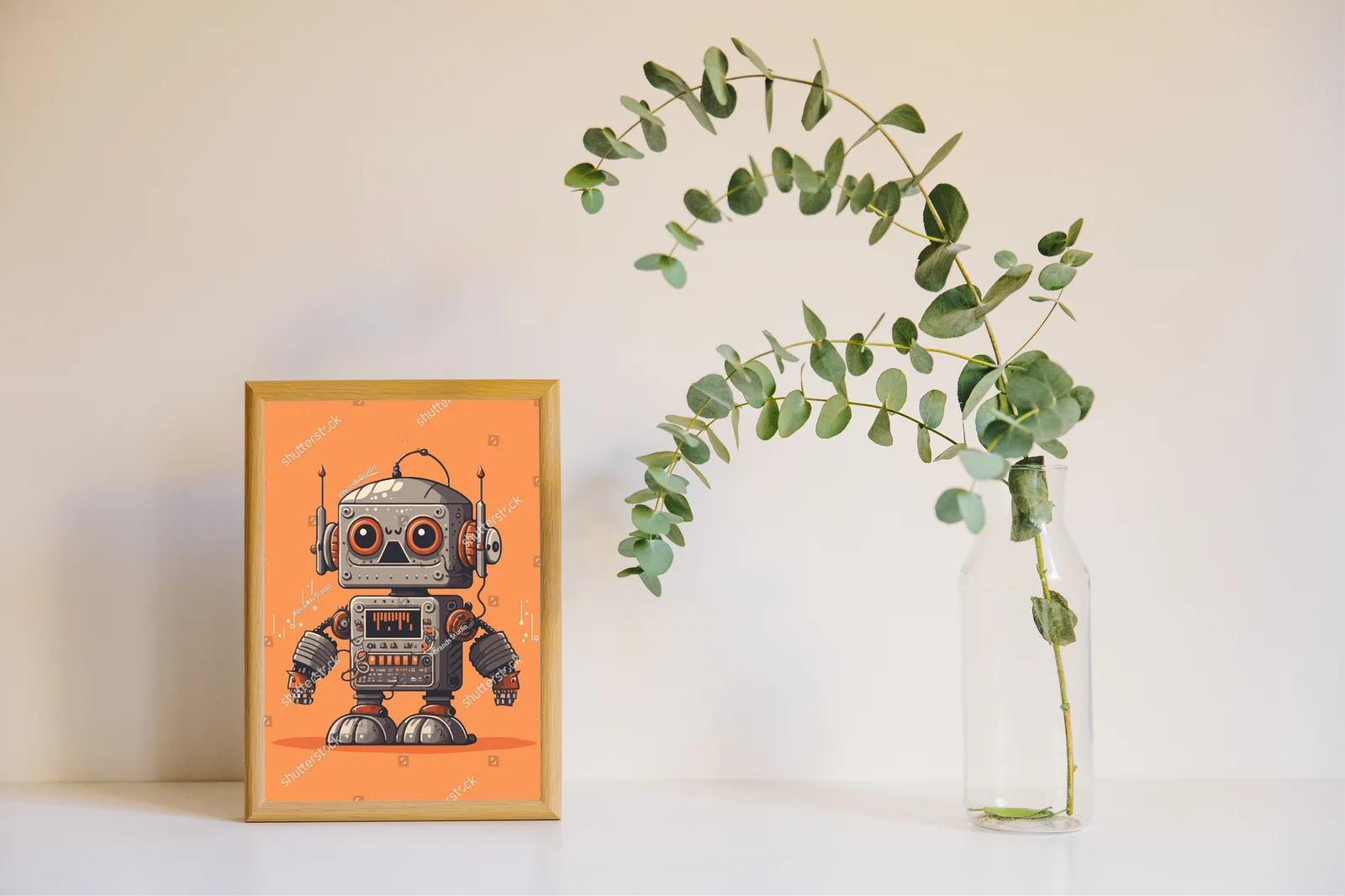 Wesoły robot w miodowych barwach na każdą przestrzeń