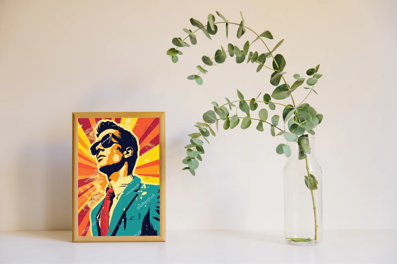 Futurystyczny pop-artowy portret chłopca w wibrujących kolorach