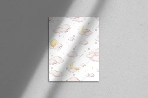 Mistyczny nocny motyw w pastelowych barwach