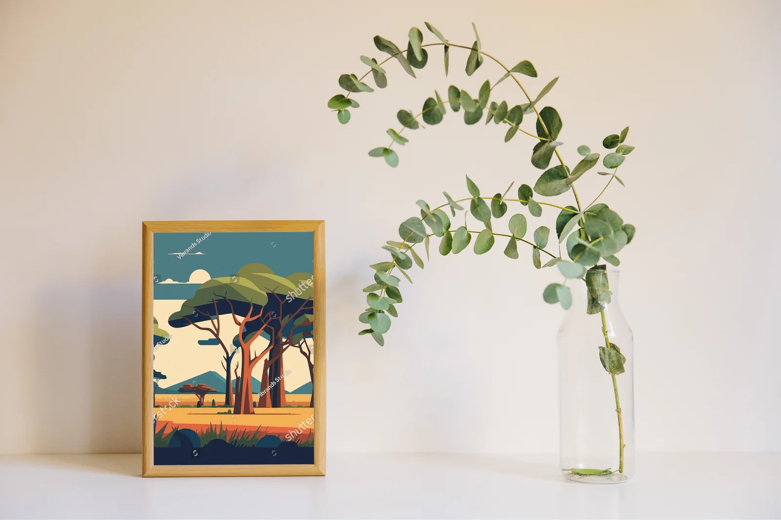 Ożywiona afrykańska savanna w pastelowych barwach