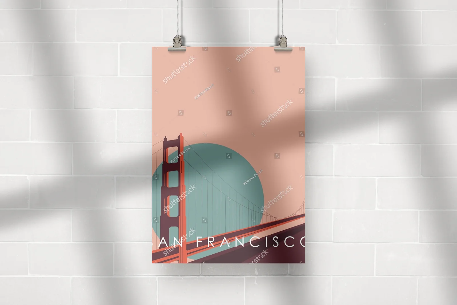 W retro klimacie San Francisco z Mostem Golden Gate