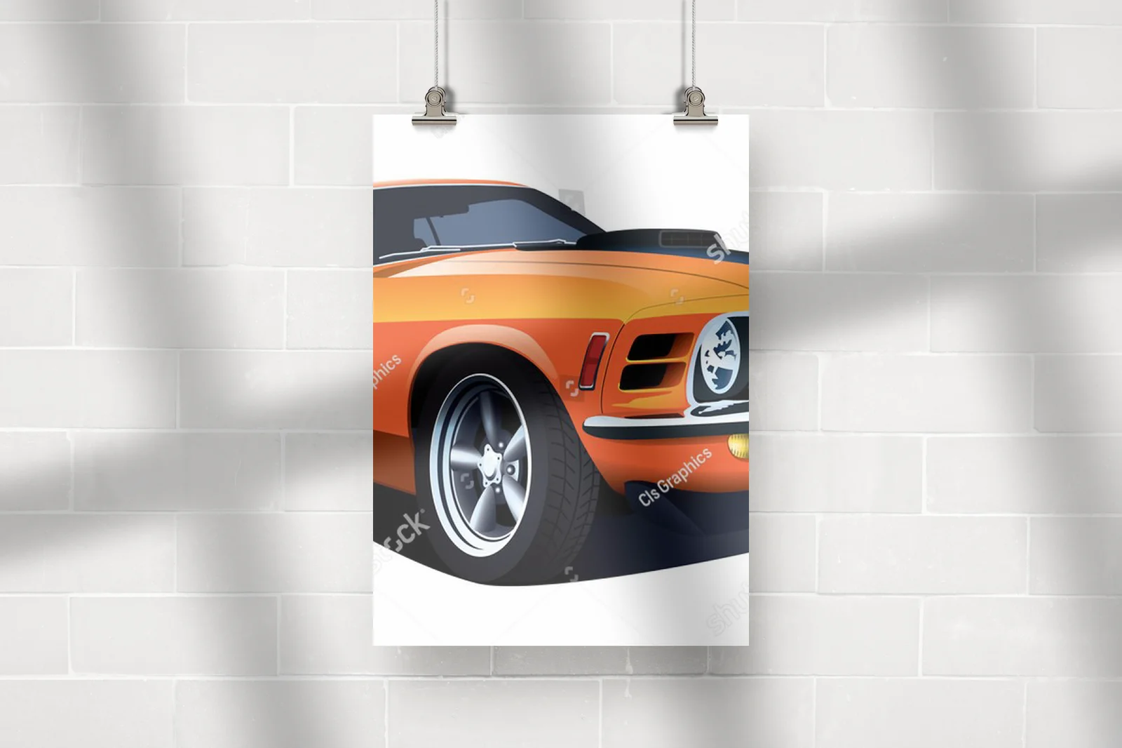 Stylowy muscle car z lat 70. w lśniącej bieli