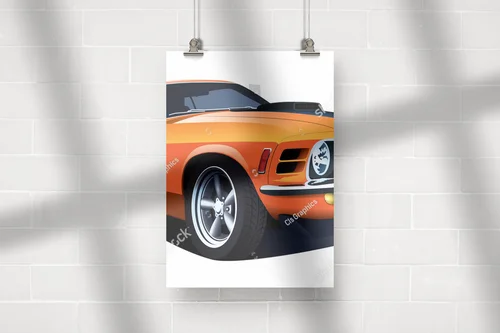 Stylowy muscle car z lat 70. w lśniącej bieli