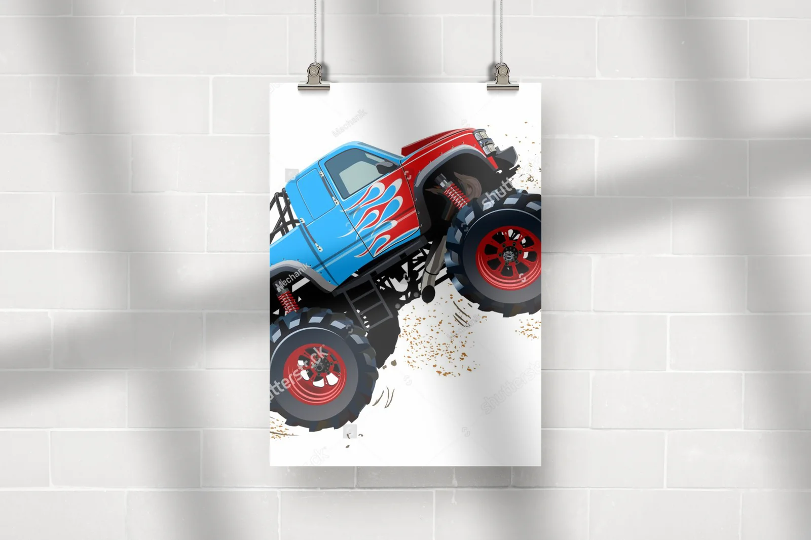 Futurystyczny monster truck w bajkowym stylu
