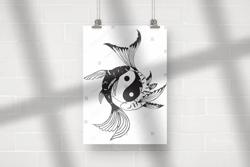 Harmonijna kompozycja ryb yin-yang
