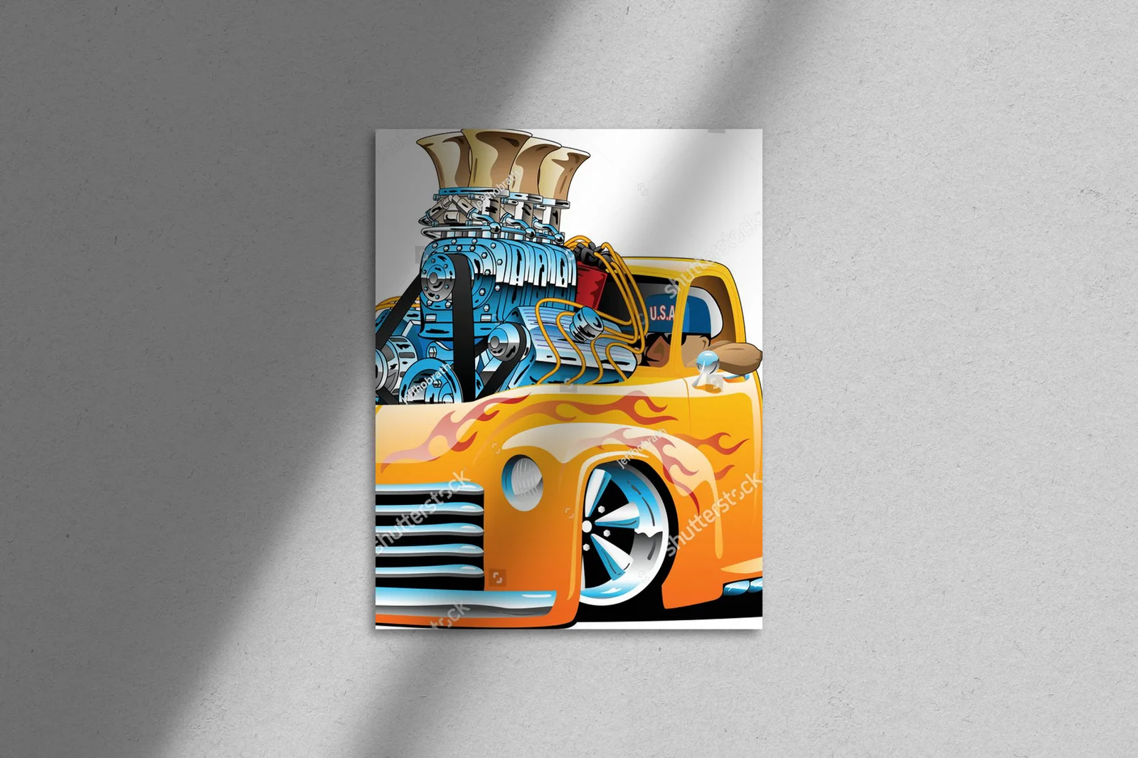 Klasyczny hot rod w ognistych barwach