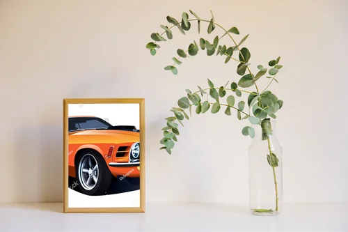 Stylowy muscle car z lat 70. w lśniącej bieli