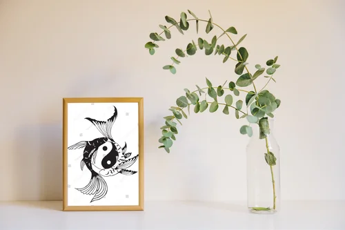Harmonijna kompozycja ryb yin-yang