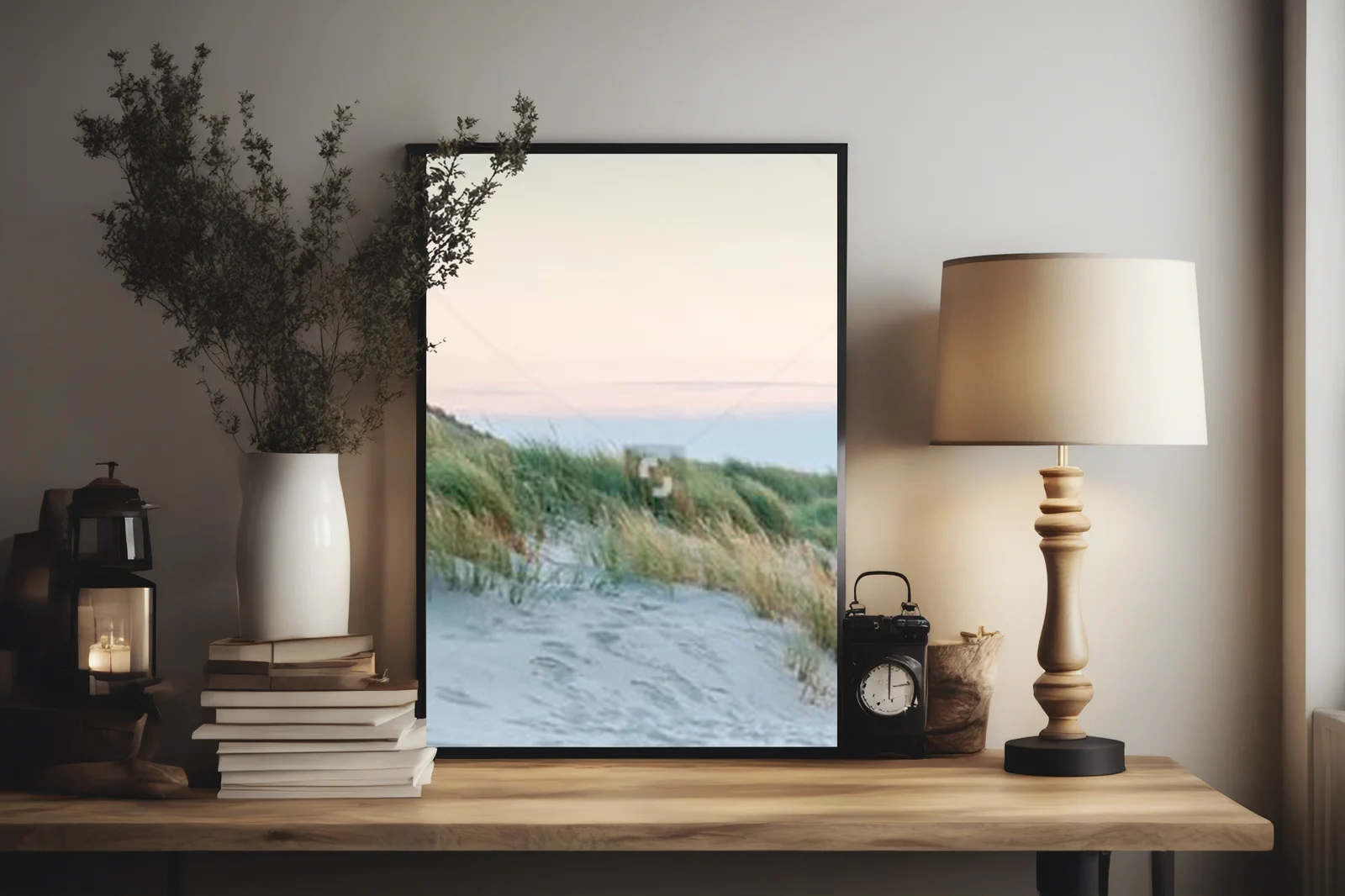 Panoramiczny widok latarni morskiej na wyspie Sylt