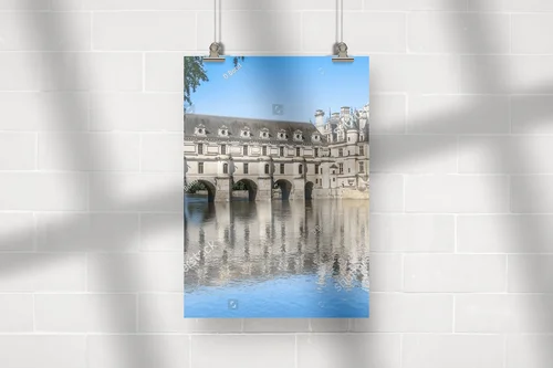 Czarujący zamek Chenonceau w pastelowych tonach